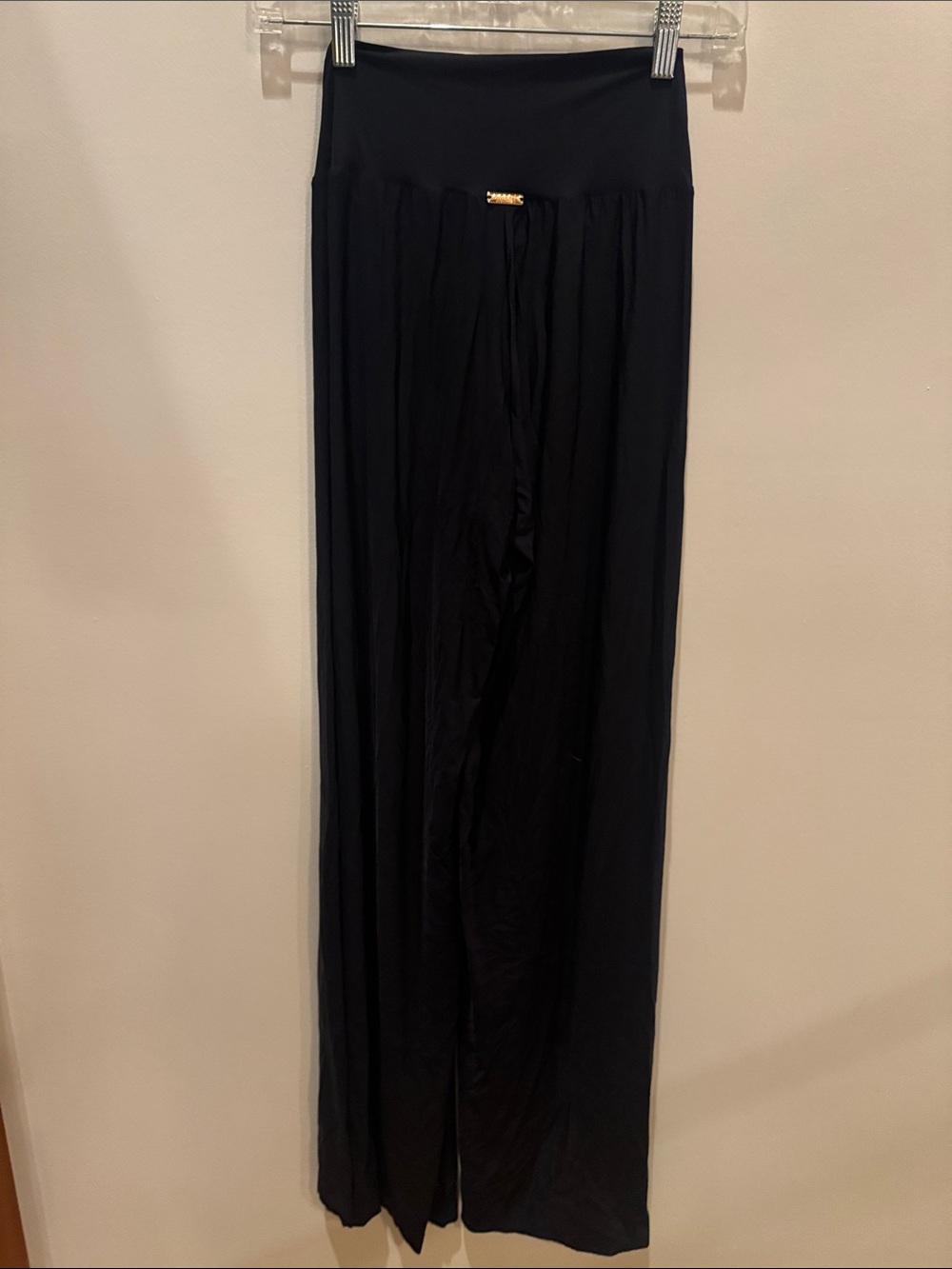 Wide Leg Maxi Pants in Black - Comfortable Pull-On swimsuit Style - Picture 4 of 4